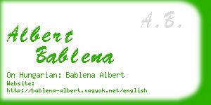 albert bablena business card